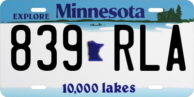 MN license plate 839RLA