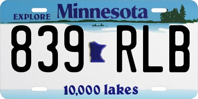 MN license plate 839RLB