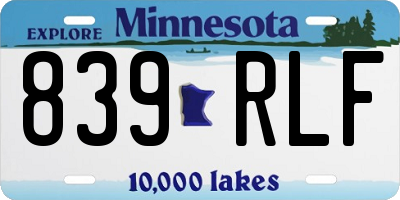 MN license plate 839RLF
