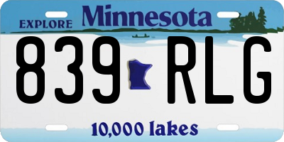 MN license plate 839RLG