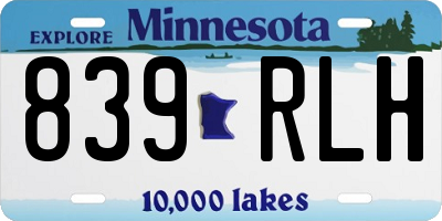 MN license plate 839RLH