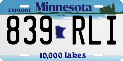 MN license plate 839RLI