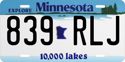 MN license plate 839RLJ