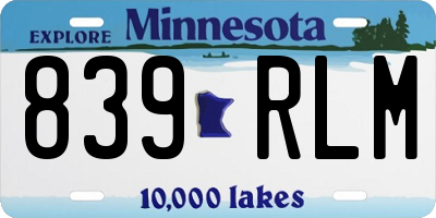 MN license plate 839RLM