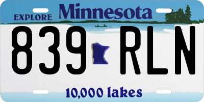 MN license plate 839RLN