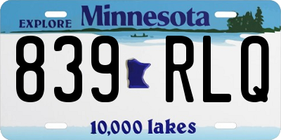 MN license plate 839RLQ
