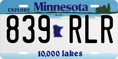 MN license plate 839RLR