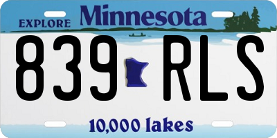 MN license plate 839RLS