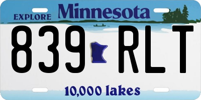 MN license plate 839RLT