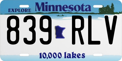 MN license plate 839RLV