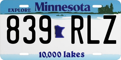MN license plate 839RLZ