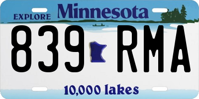 MN license plate 839RMA