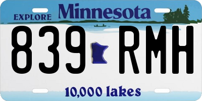 MN license plate 839RMH