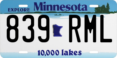 MN license plate 839RML