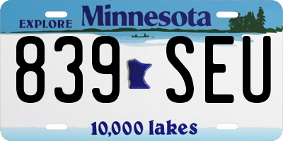 MN license plate 839SEU
