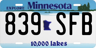 MN license plate 839SFB