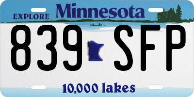 MN license plate 839SFP