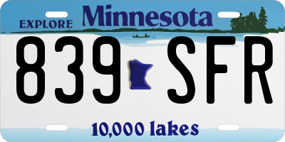 MN license plate 839SFR