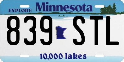 MN license plate 839STL