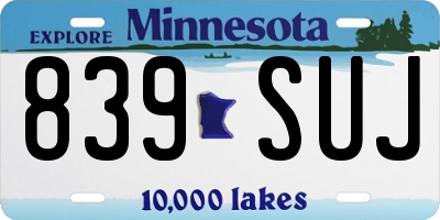 MN license plate 839SUJ