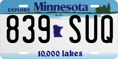 MN license plate 839SUQ