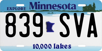 MN license plate 839SVA