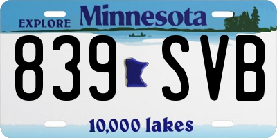 MN license plate 839SVB