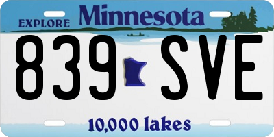MN license plate 839SVE