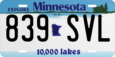 MN license plate 839SVL