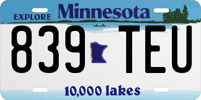 MN license plate 839TEU