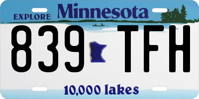 MN license plate 839TFH