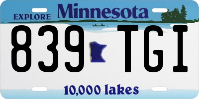 MN license plate 839TGI