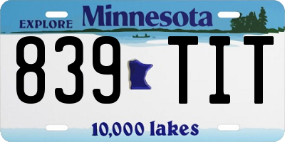 MN license plate 839TIT