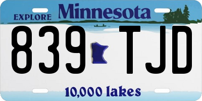MN license plate 839TJD