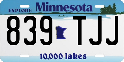 MN license plate 839TJJ