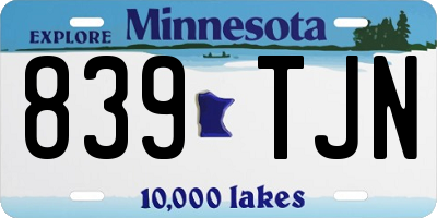 MN license plate 839TJN