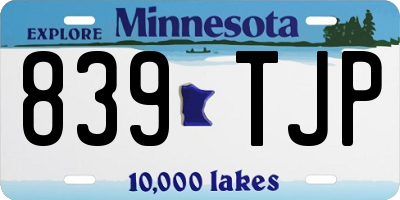 MN license plate 839TJP