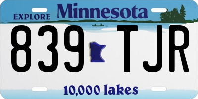 MN license plate 839TJR