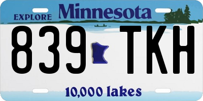 MN license plate 839TKH