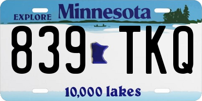MN license plate 839TKQ