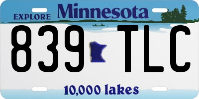 MN license plate 839TLC