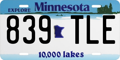 MN license plate 839TLE