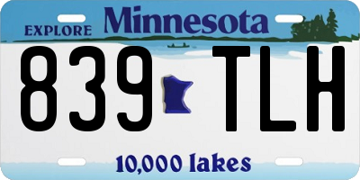 MN license plate 839TLH