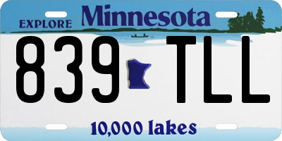 MN license plate 839TLL