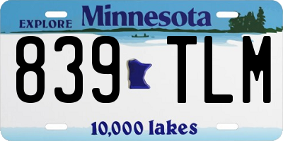 MN license plate 839TLM