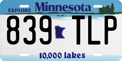 MN license plate 839TLP