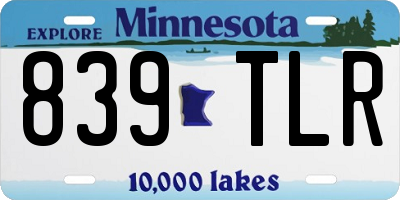 MN license plate 839TLR