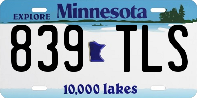 MN license plate 839TLS