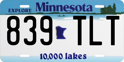MN license plate 839TLT