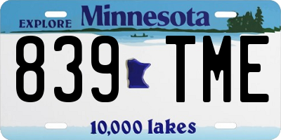 MN license plate 839TME